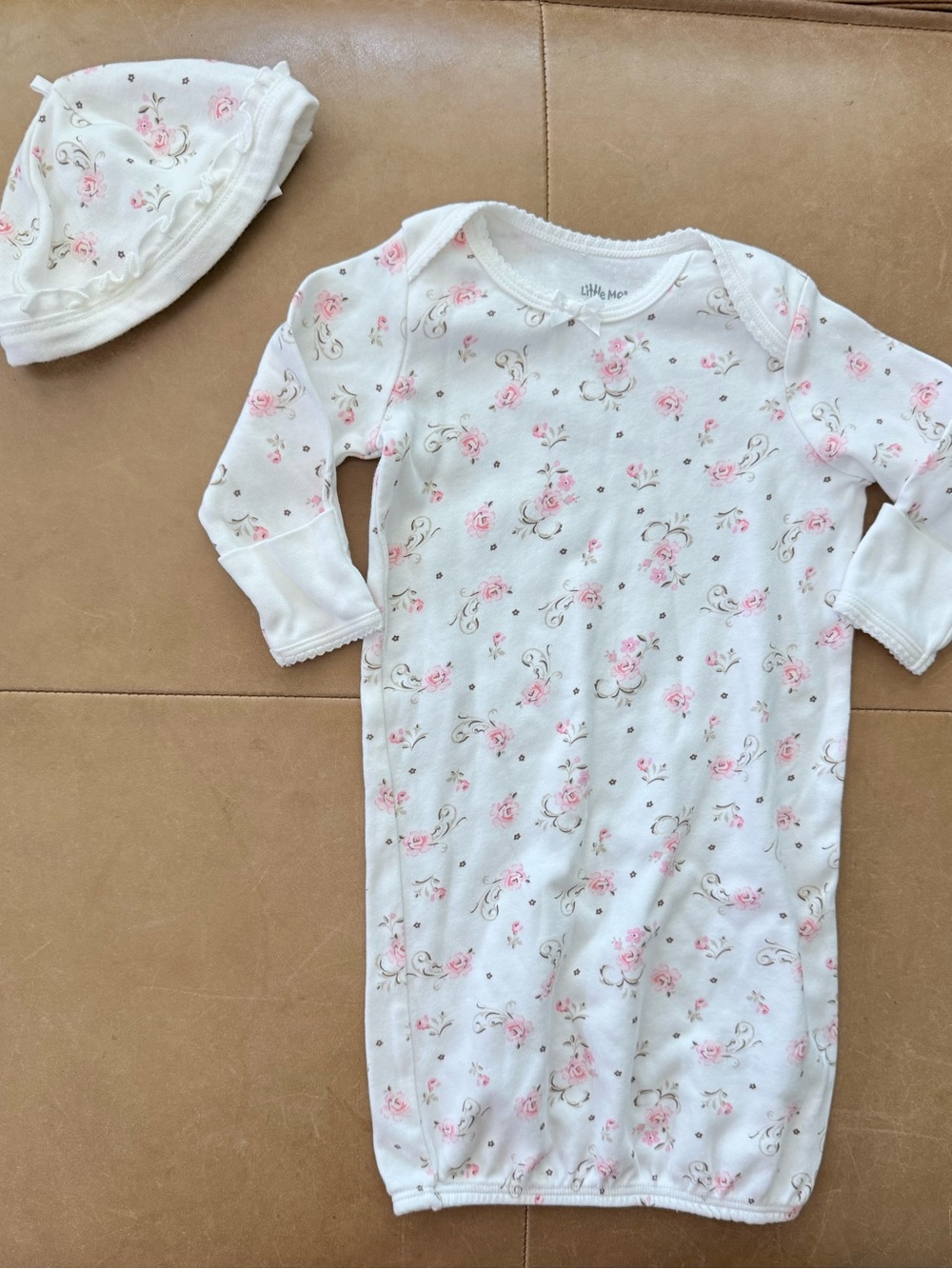 Little Me Gown & Hat 0-3M
